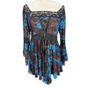 Vtg Women’s Babydoll Top Whimsigoth Dark Romantic Fairy Grunge Coquette Sz 1x